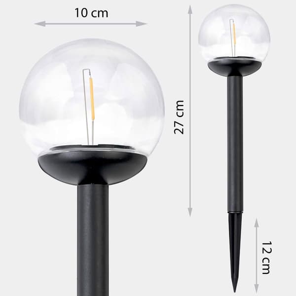 Solcellelampe, transparent kule, 4 stk. Ilumen LS-103_MGF