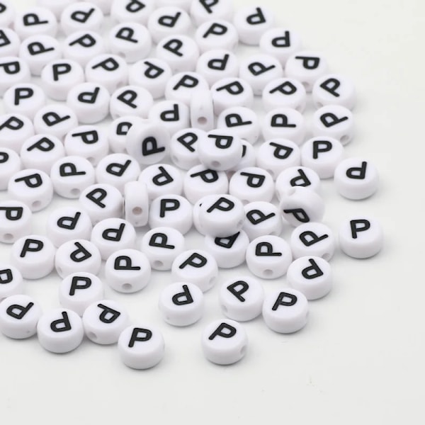 50/100/200 kpl/eriä 7x4mm Valkoiset Pyöreät AZ Aakkoskirjaimet Akryyli Irtotilat Helmiä Korujen Tarvikkeille DIY Rannekoruille P