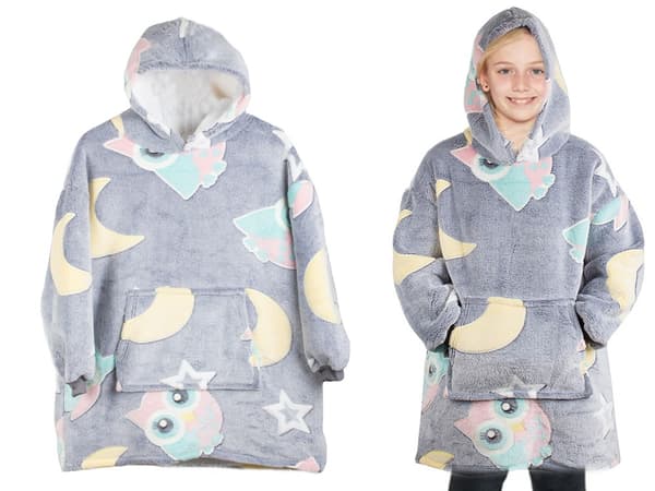Ylisuuri Lasten Huppari Hupulla - Itsevalaiseva_MGF LightGrey