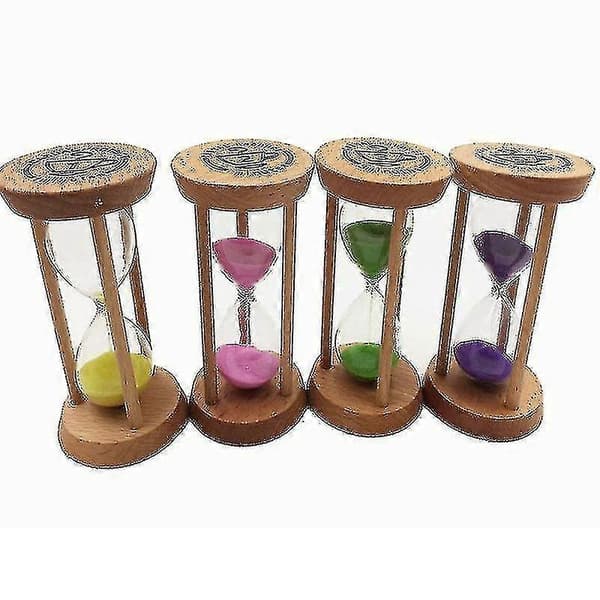 Træ timeglas 30 sekunder + 1 + 2 + 3 + 5 + 10 minutter Timer Kreativ gave Studie Dekoration_MGF