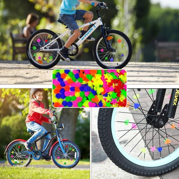 Børnecykel egerperler, 210 stykker, farverig plastikclips