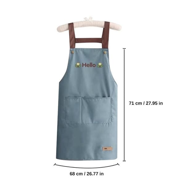 Sleeveless Apron - Waterproof and Oil-proof Kitchen Apron with Hand Drying Function Blue Blue