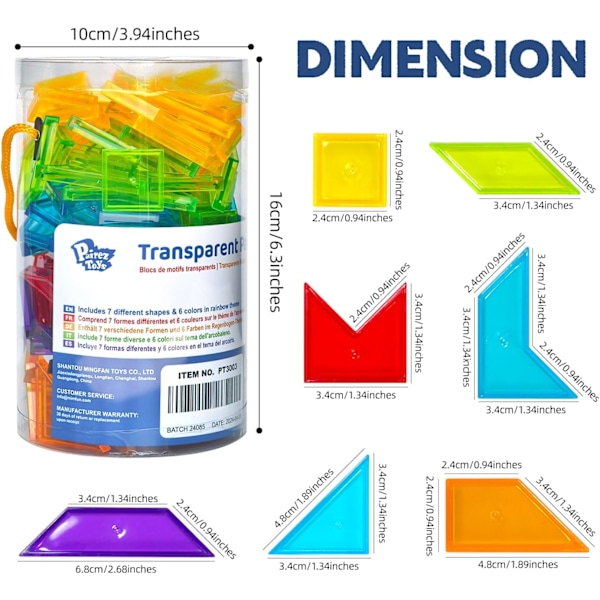 Geometriset Kuviopalikat, Tangram-Palapeli Lapsille, Matemaattiset Apuvälineet, Oppimateriaalit Kouluille