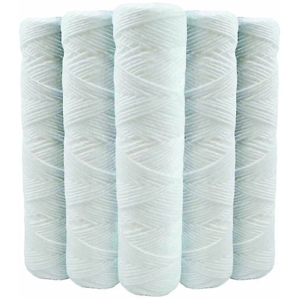 5-pak sedimentvandfilterpatroner, viklet polypropylen 20 mikron til 9,75 tommer og 10 tommer filterhuse