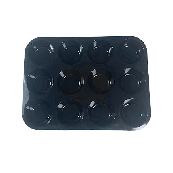 Silikonmuffinsform - 12 koppar Svart Black