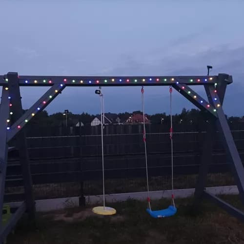 LED-lyssløyfe med solcelle 7m – 50 fargede kuler_MGF