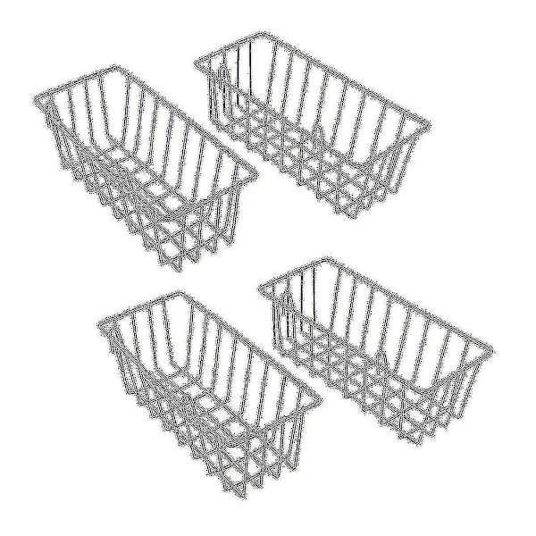 4-pack väggrutnäts panel hängande trådkorg, rutnätsväggsförvaringskorg, väggmonterade korgar displayhylla