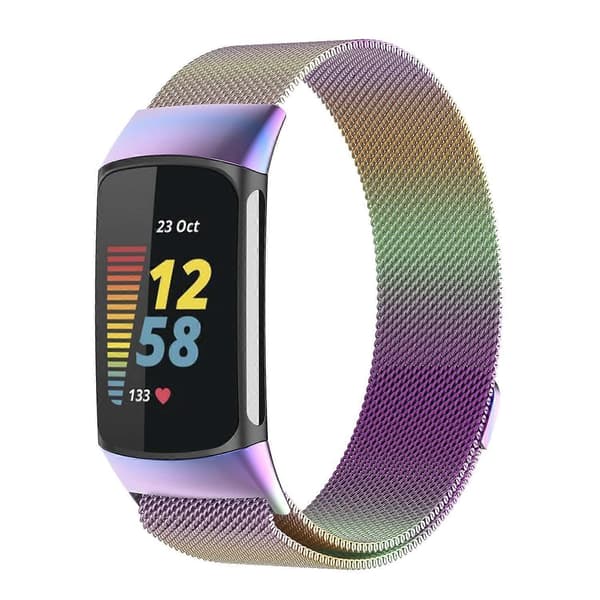 Milano Magnetisk Metallarmbånd for Fitbit Charge 5_MGF Multicolor