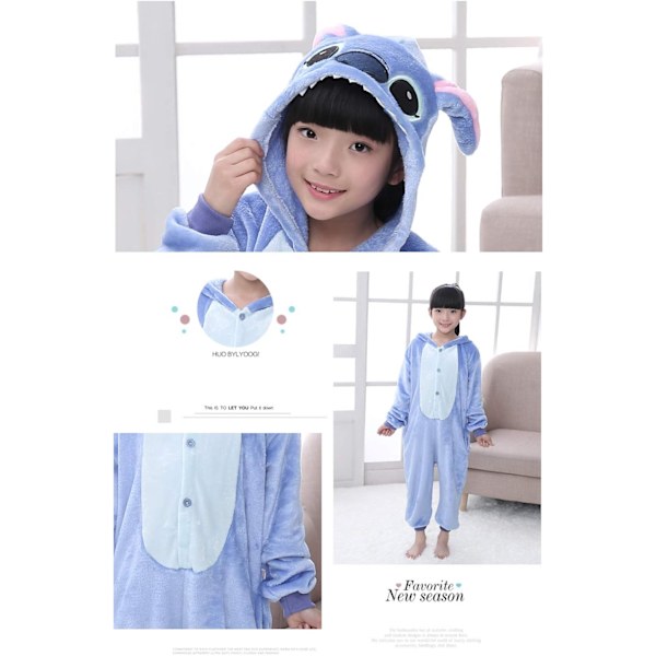 Barn/Unisex Fancy Dress Djurdräkt Onesie Pyjamas Jumpsuit Cosplay Kigurumi Jul Halloween Maskerad Stygning 140