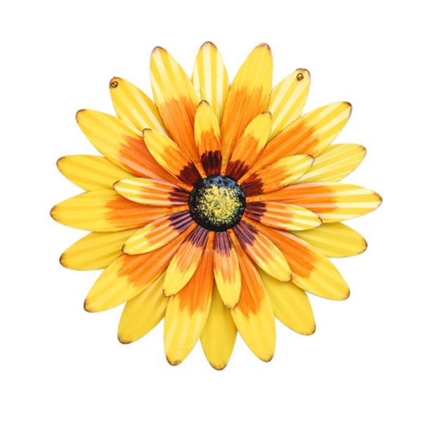 Tervetuloa-kyltti koriste simulointi metalli auringonkukka perhonen seinätaide riippuva piha aita koristelu lahja Yellow Chrysanthemum