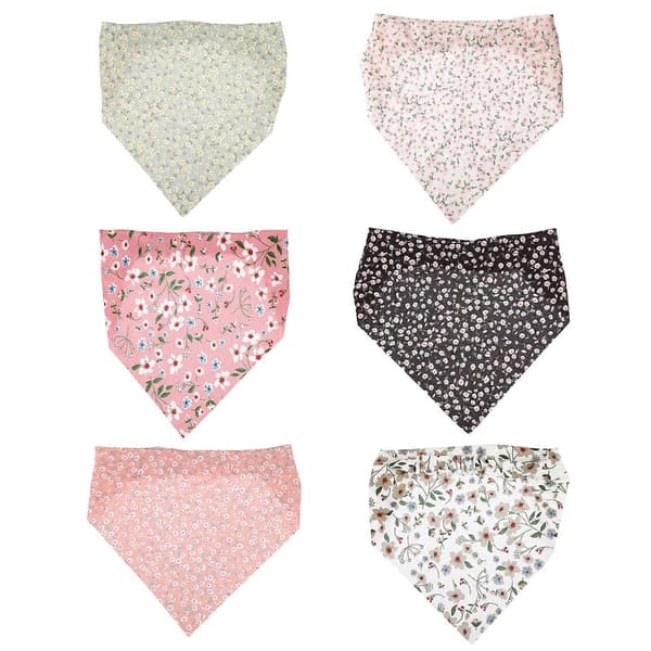 6 st Elastiska Hårband Blommiga Hårband Triangel Hårscarf Hårband_OF