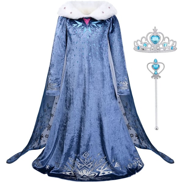 Kostume, Deluxe Kjole Sæt, Prinsesse Kostume Klæd Ud Til Piger, Skinnende Kappe Finklæde Til Jul Karneval Fødselsdagsfest Halloween Cosplay 110cm