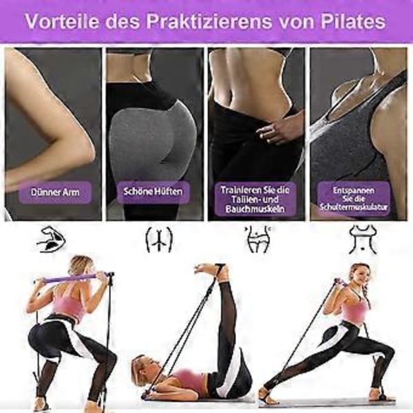 Fitness Training Pilates Bar Stick Säädettävät Vastuskuminauhat Koti Vastuskuminauhat Koko Vartalon Harjoitteluun, Jooga