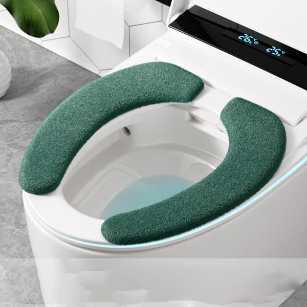 Plysch Toalettsitsöverdrag, 2-pack Grön Green