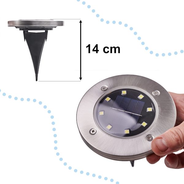 Marklampor med solcell – 12 st LED för trädgård