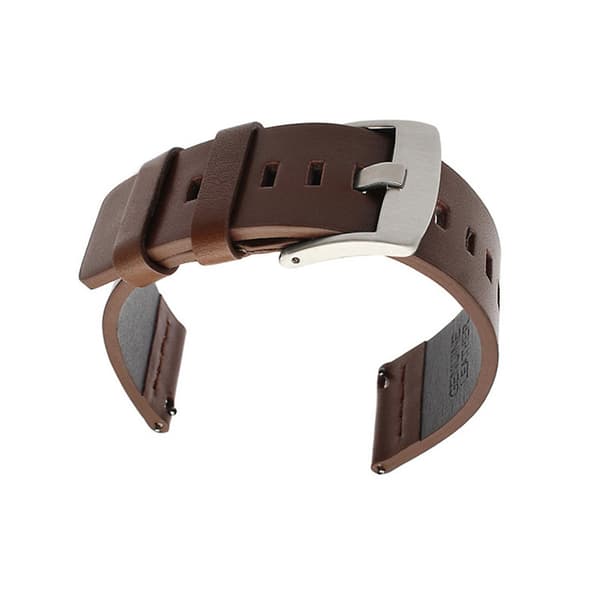 24 mm læderrem til Suunto 9 & Fossil Smartwatch kaffe coffee