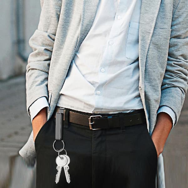 2-pak nøgleholder i rustfrit stål til bælte, til mænd, stealth vandring, brandvæsen, politi