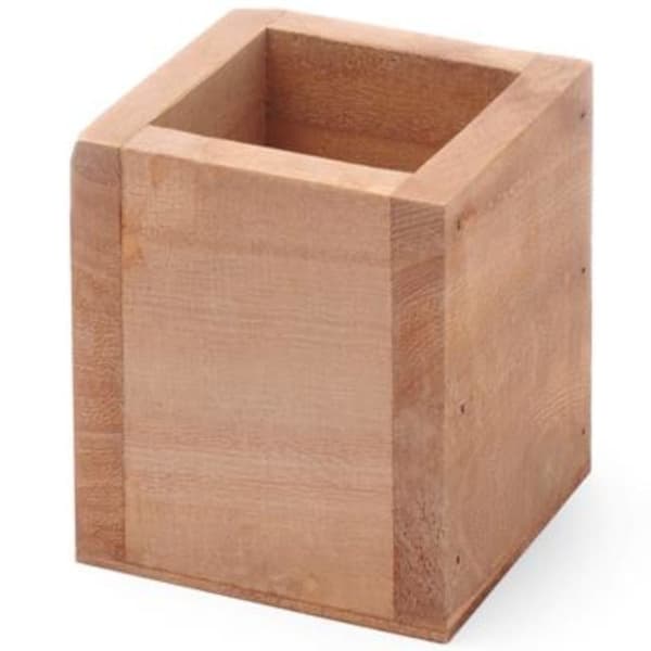 Firkantet bestikkbeholder i tre 80x80x95 mm - Hendi 664186_MGF