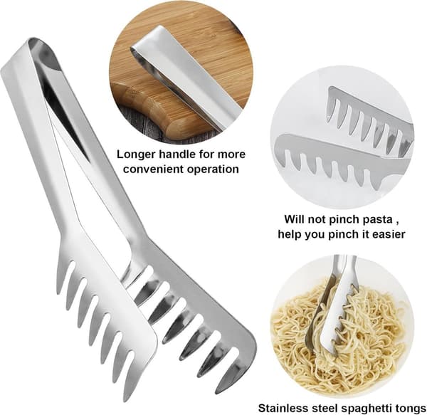 Spagettitång - Kökspasta Servering Rostfritt stål Sallad Universal för matlagning av pasta, spaghetti, sallader_yu