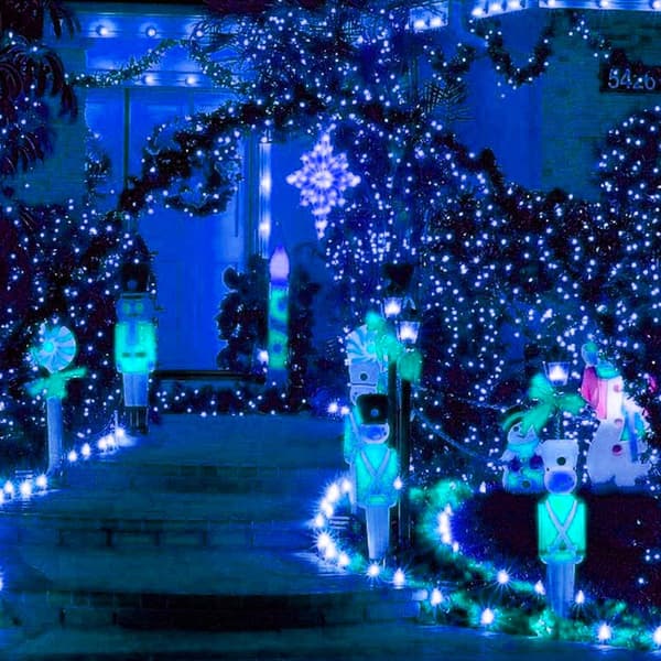 1000 LED julelys, 100 meter juletrelys utendørs Plug in_MGF Blue