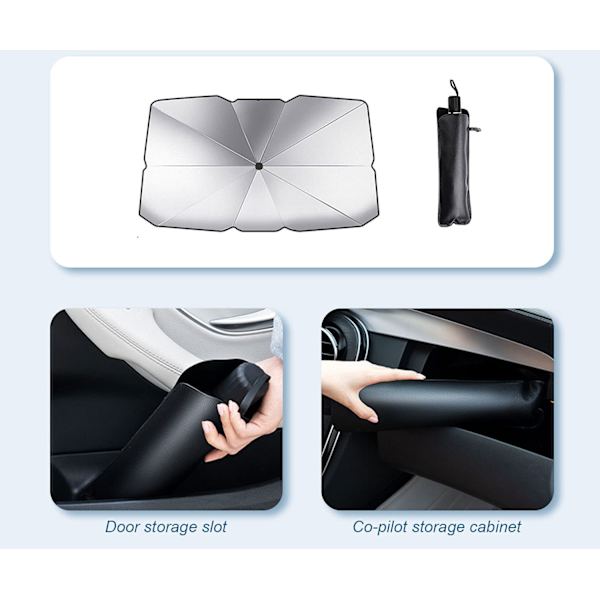 Foldable Sunshade for Car Windshields 145×79 cm 145×79 cm