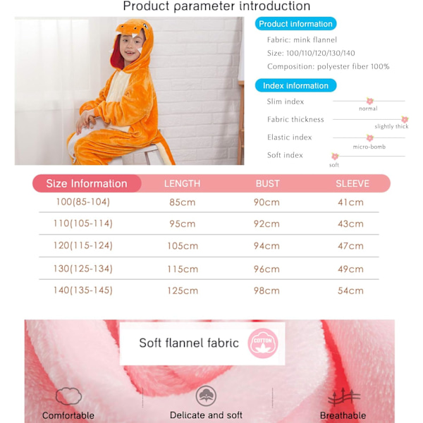 Barn unisex jumpsuit, 2023 kostymdjur onesie nattklänning pyjamas huvtröja cosplay kigurumi nattkläder jul halloween Chick 120