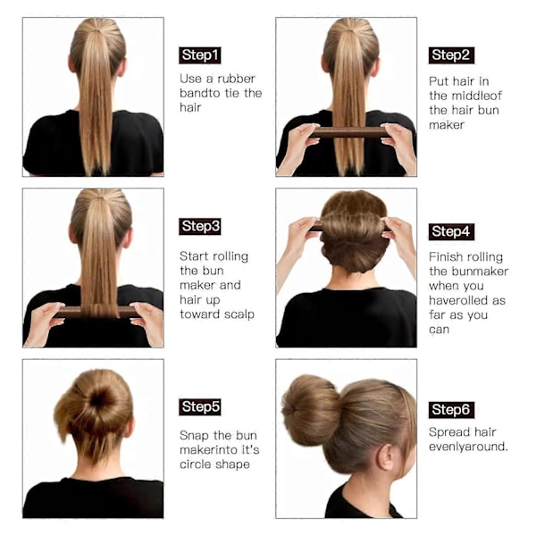 4 stk Hårknuteverktøy for Kvinner DIY Jenter Fransk Hårknute Snap Roll Knuteverktøy Twist Donut Knutefrisyre Hårknuteverktøy for Langt Hår