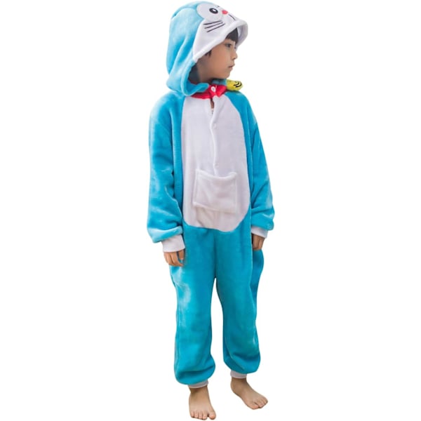 Lasten unisex-hyppyasu, 2023 eläinpuku onesie yöpaita pyjama huppuinen yöasu cosplay kigurumi yöasu joulu halloween Doraemon2 100