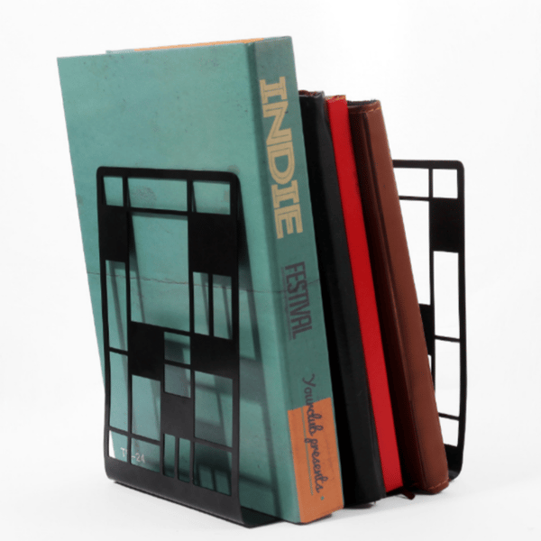 Non-slip Metal Bookends 2-pack Square