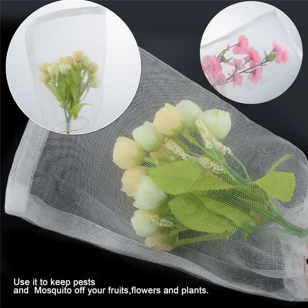 (50 pcs) 25*15cm Nylon Mesh Bag Seed Bag Large Seed Soaking Bag Fruit Insect-Proof Gauze