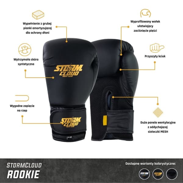 StormCloud Rookie Boksehandsker Sort/Sort 10oz_MGF