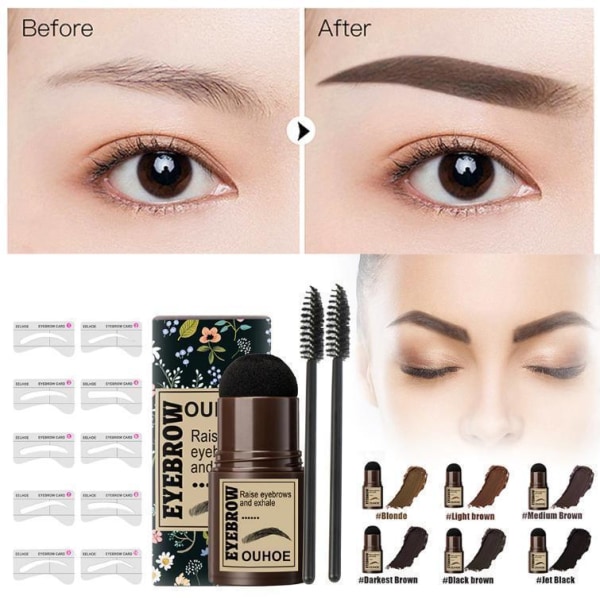 One Step Brow Stamp Shaping Kit Brun Svart Brown Black one size