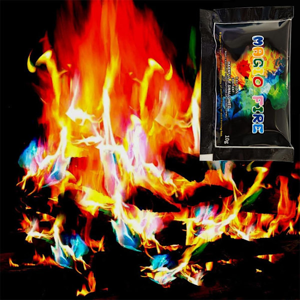 Mystic Fire Flamefärgpulver | Levande för inomhus/utomhusbruk | 15g | 3-pack 3-pack 15g