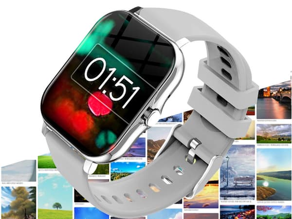 Smartklokke dame herre gummirem sport Bluetooth-samtale grå_MGF Grey