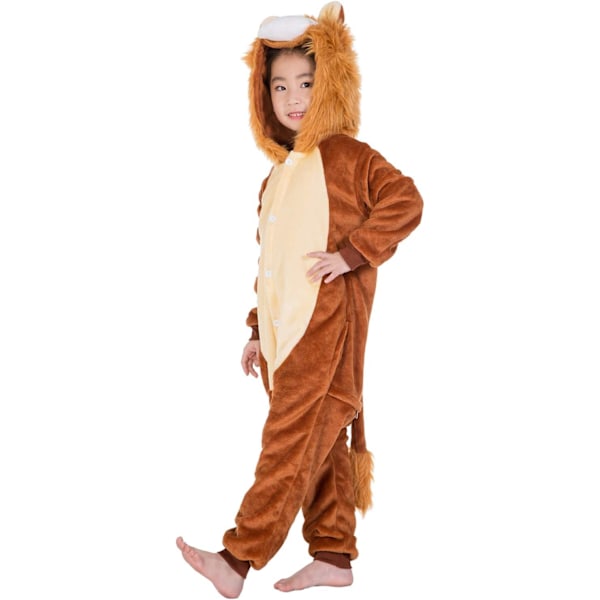 Barn/Unisex Fancy Dress Djurdräkt Onesie Pyjamas Jumpsuit Cosplay Kigurumi Jul Halloween Maskerad A-lejon 110