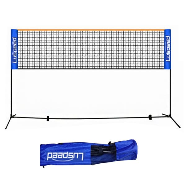 Bärbart hopfällbart standard professionellt badmintonnät inomhus utomhus Vit White 6.1m