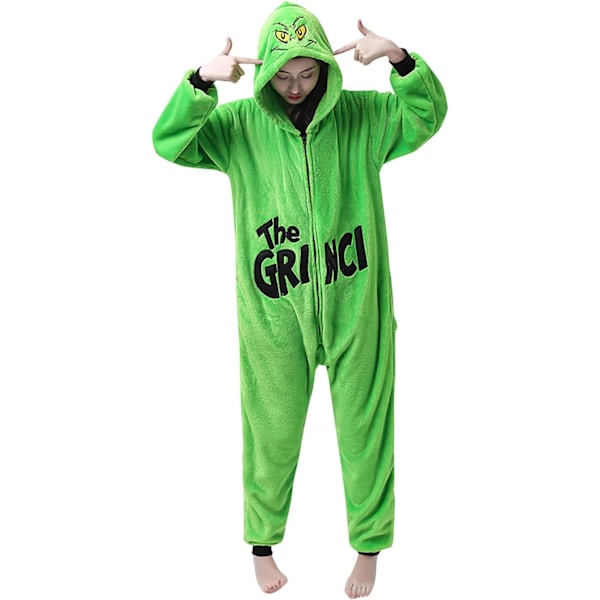 Dam Onesie, Herrarnas Jumpsuit, Kigurumi Onesie, Enhörning Pyjamas, Flanell Pyjamas, Djur Onesie, Halloween Kostym, Julkläder Grinch M