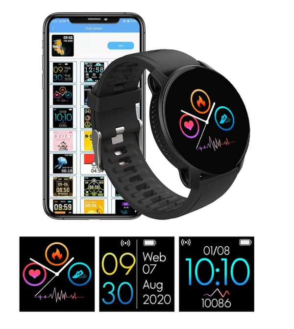 Smartwatch træning pulsmåler blodtryk iltmætning (pink)