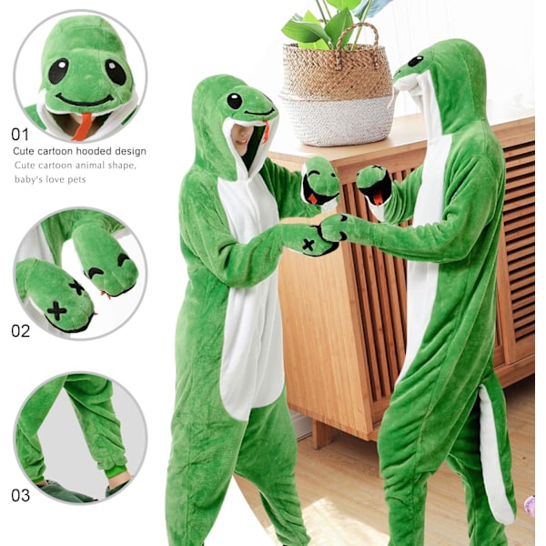 Barn unisex jumpsuits, 2023 kostyme dyreonesie nattkjole pyjamas hettegenser cosplay kigurum nattøy jul Halloween Orm 130