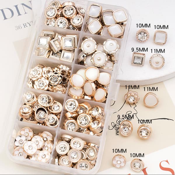 Clothing Buttons for Decoration and DIY, 100-pack
