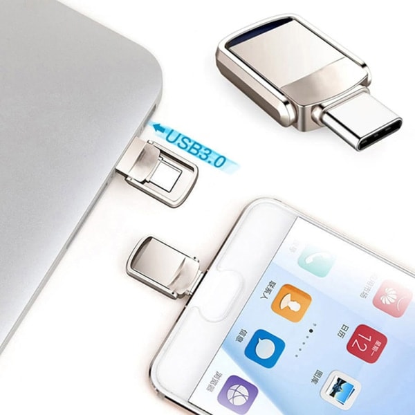 Mini Type C Ultra Dobbelt USB Flash Drive USB 3.0 & Type C-minne