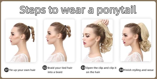 INF Golden Wavy Clip-in hestehale hårforlengelse