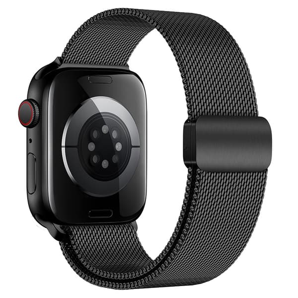 Milaneserem i rustfrit stål i grafit til Apple Watch Sort S Black S