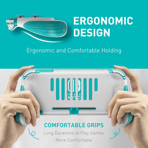 Grepp för Nintendo Switch Lite, Ergonomiskt Bekvämt Handhållet Skyddande Spelskal Portabelt Blue