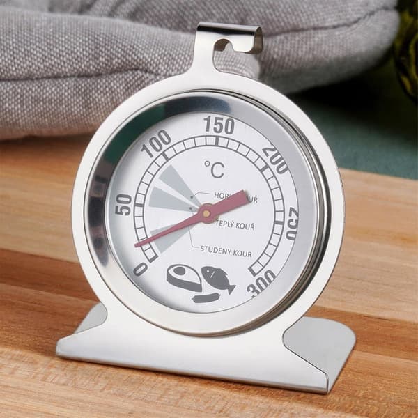 Termometer for ovn, røyker, baking, stål, kjøkken, opp til +300°C_MGF