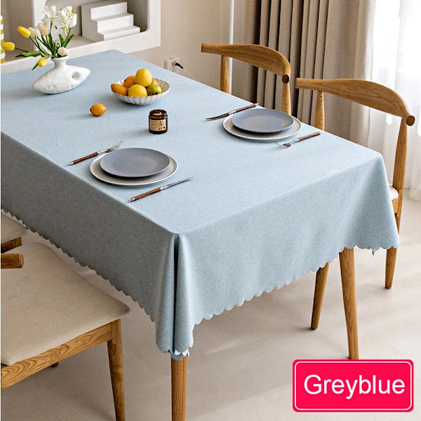 Vandtæt dug, nordisk bomuld og linned dug, japansk stil, ensfarvede duge til spisebord, sofabord, gråblå Greyblue 90x150cm