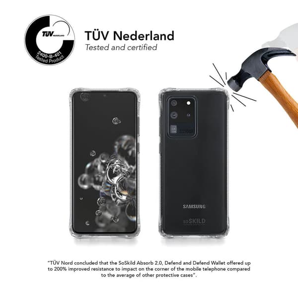 SOSKILD Mobilskal Absorb 2.0 Impact Case Galaxy S20 Ultra Transparent