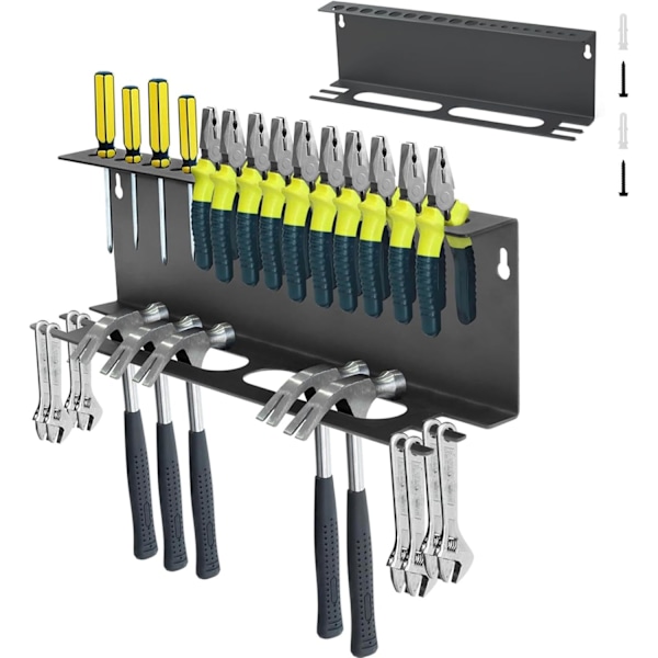 Vægmonteret Skrueorganisator | Metalværktøjsopbevaringsstativ til Værksted og Garage