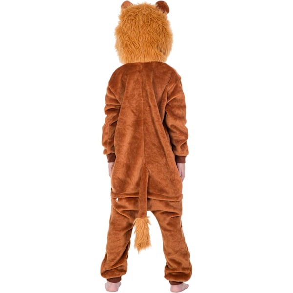 Barn unisex jumpsuits, 2023 kostyme dyreonesie nattkjole pyjamas hettegenser cosplay kigurum nattøy jul Halloween Lejon 120