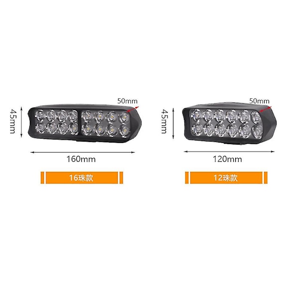 12v-80v Sähköpyörän Etuvalo Moottoripyörän Sähköpyörän LED-ajovalot Kolmipyörän Lamppu 16 LED Cycl